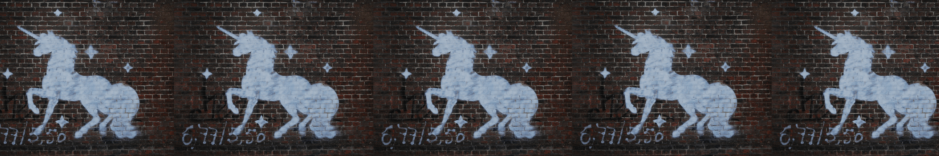 Banner with Unicorn painted on wall